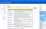 Screenshot of the 'abego Extensions' web page